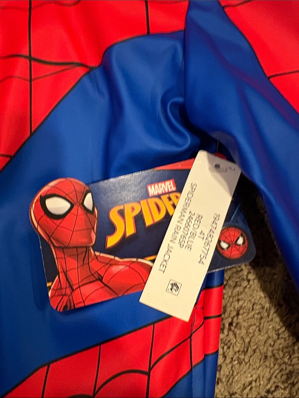 Marvel rain coat Red and Blue Spider-Man Hooded Jacket - Picture 2 of 6